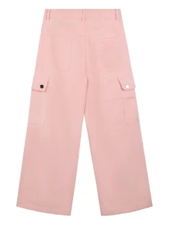 Injuly Pantaloni da ragazza a gamba larga con tasconi