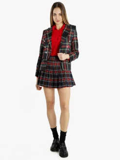 Insta Firenze Blazer scozzese da donna a doppiopetto