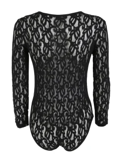 Intimami Body donna a maniche lunghe in pizzo - nero