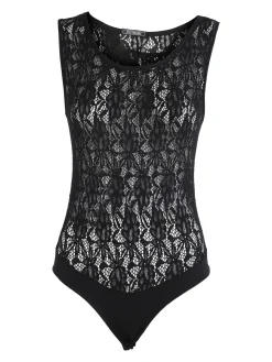 Intimami Body smanicato da donna in pizzo - nero