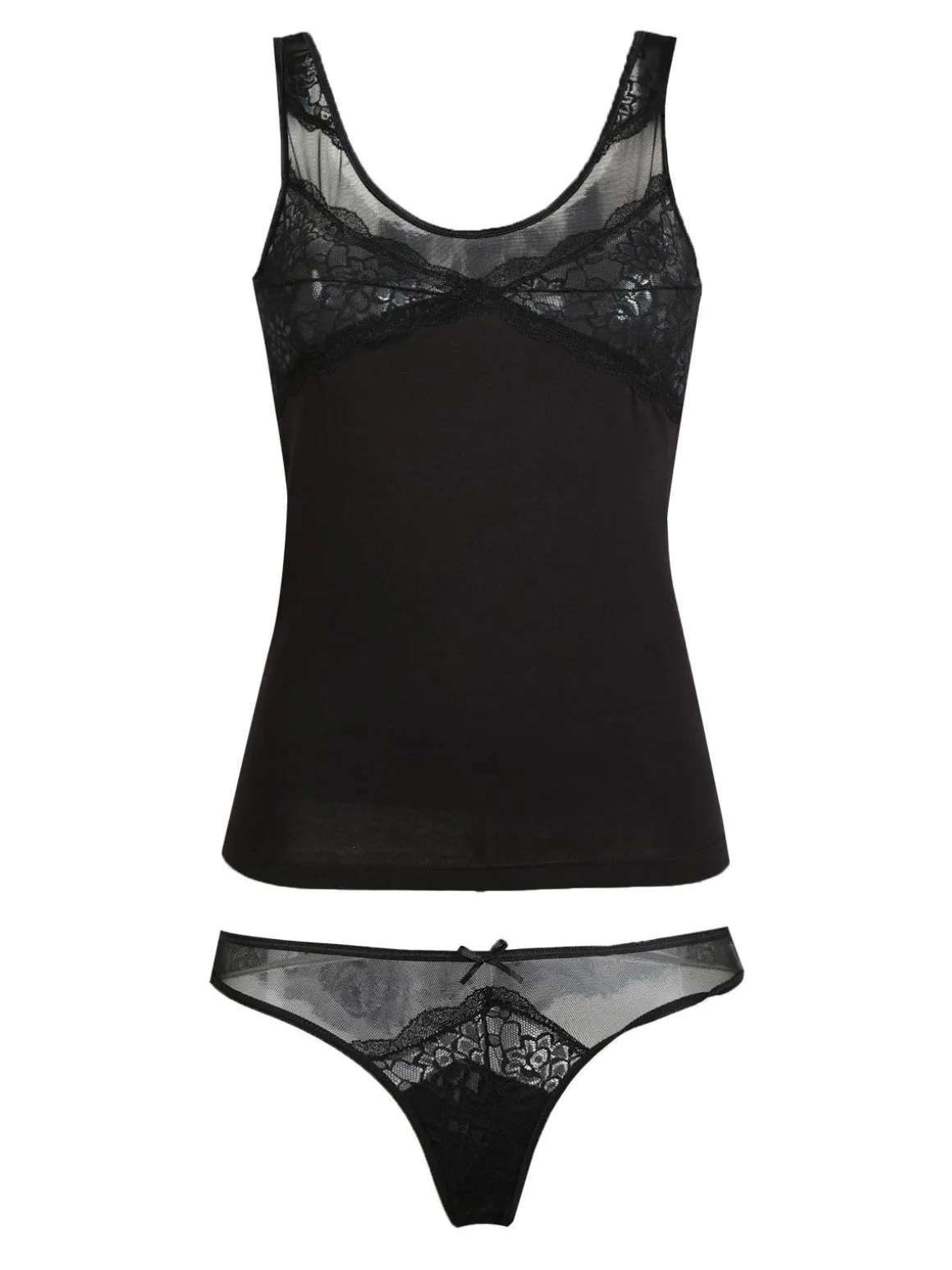 Intimami Completo intimo Top con tulle + brasiliana