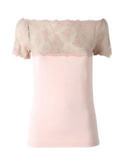 Intimami Maglia donna a maniche corte con pizzo - rosa