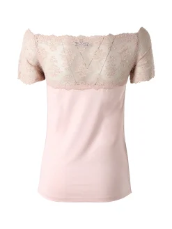 Intimami Maglia donna a maniche corte con pizzo - rosa