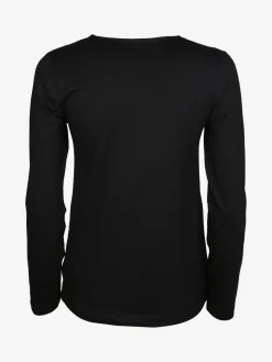 Intimami Maglia donna a maniche lunghe con dettagli in velluto e paillettes - nero
