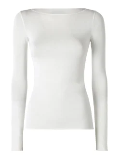 Intimami Maglia donna a maniche lunghe in misto lana con scollo a barca - panna