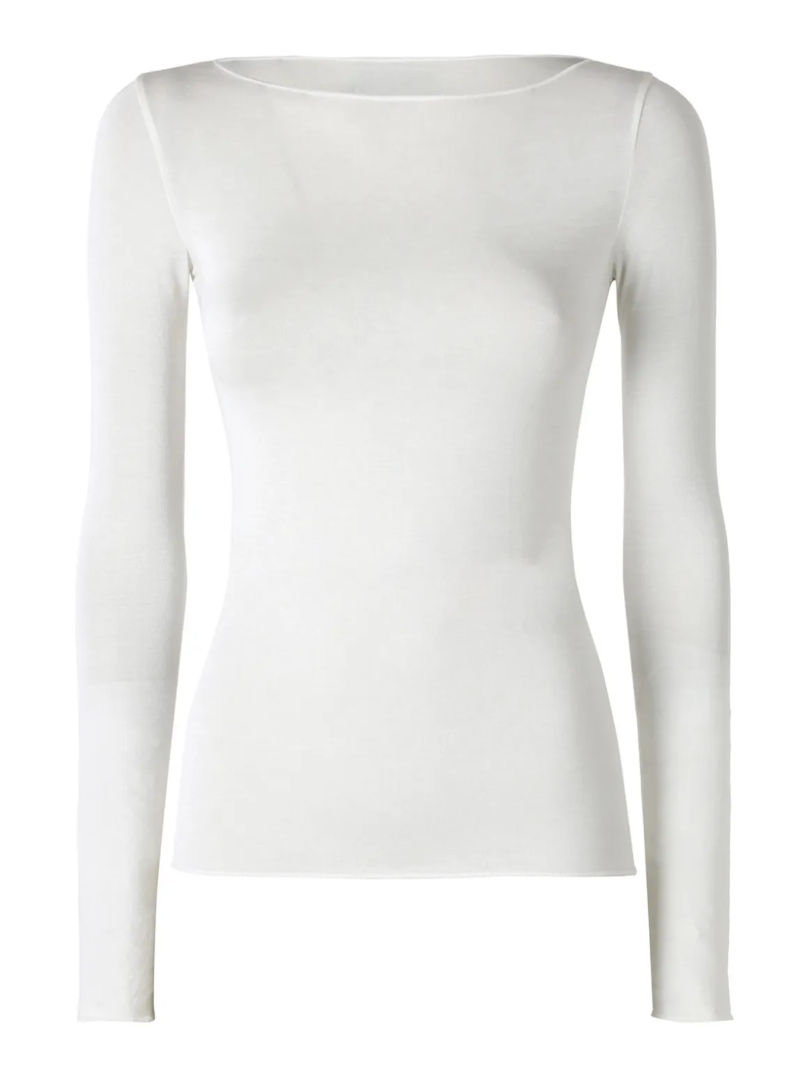 Intimami Maglia donna a maniche lunghe in misto lana con scollo a barca - panna