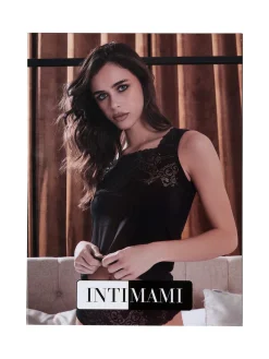Intimami Top donna a spalla larga con pizzo in cotone bielastico