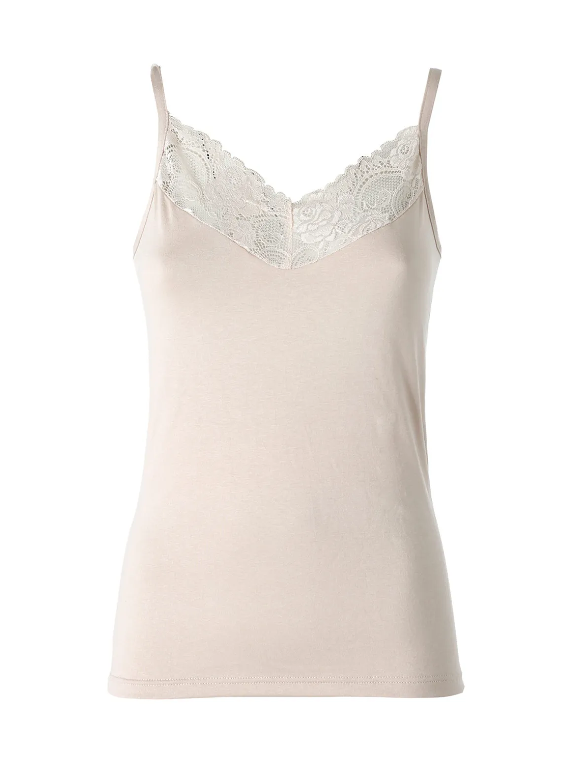 Intimami Top donna con spalline sottili e scollo in pizzo - nudo