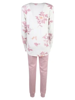 Irge Pigiama donna fiorato in cotone interlock - rosa