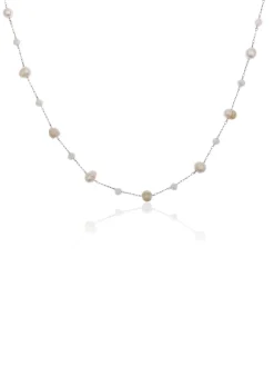Italian Style Collana donna in acciaio con perline