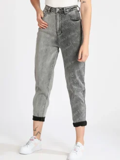 Jeans Louise Francoise Jeans slouchy nero bicolore da donna