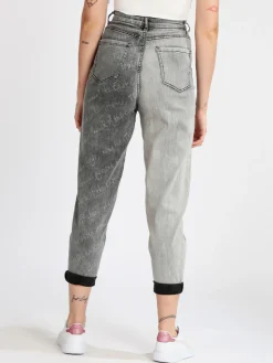 Jeans Louise Francoise Jeans slouchy nero bicolore da donna
