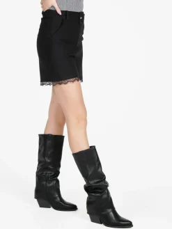 Jeans Louise Francoise Shorts donna con cintura e pizzo
