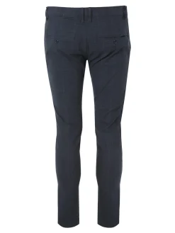 Jeans Yesed Pantaloni casual da uomo slim fit in cotone con stampa principe di galles - blu scuro