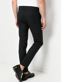 Jeans Yesed Pantaloni casual da uomo slim fit in cotone con stampa principe di galles - nero
