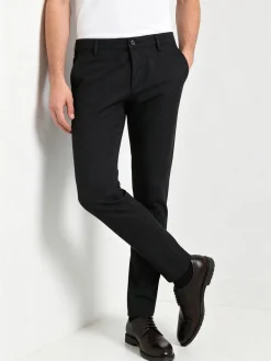 Jeans Yesed Pantaloni da uomo slim fit in cotone con stampa texture - nero