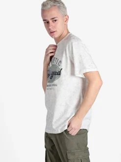 Jeans Yesed T-shirt girocollo da uomo in cotone con stampa