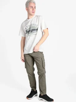Jeans Yesed T-shirt girocollo da uomo in cotone con stampa