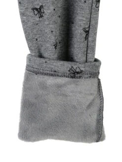 Jebellina Leggings da bambina fiocchi glitter con interno felpato - grigio