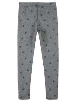 Jebellina Leggings da bambina fiocchi glitter con interno felpato - grigio