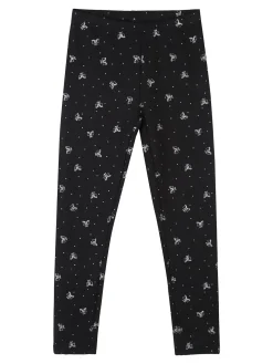 Jebellina Leggings da bambina fiocchi glitter con interno felpato - blu scuro