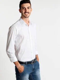J.E. Mc Collum Camicia bianca a maniche lunghe classic fit