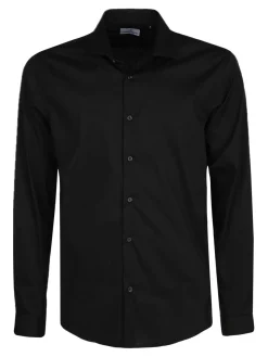 J.E. Mc Collum Camicia nera a maniche lunghe classic fit