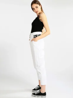 Jessy'S Chic Jeans bianco donna con cavallo basso