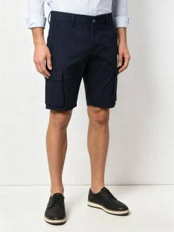 Johnny Looper Bermuda cargo da uomo in cotone - blu scuro
