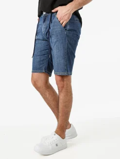 Johnny Looper Bermuda da uomo con coulisse - jeans