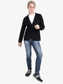 Johnny Looper Blazer da uomo in maglia con bottoni