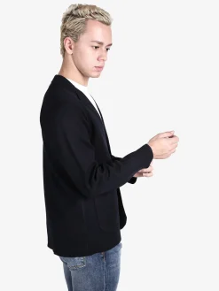 Johnny Looper Blazer da uomo in maglia con bottoni