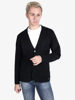Johnny Looper Blazer da uomo in maglia con bottoni