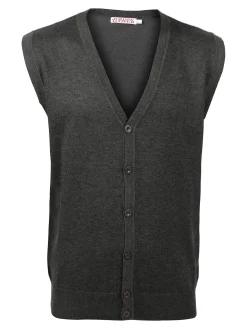 Johnny Looper Gilet uomo in maglia con bottoni