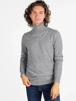 Johnny Looper Maglione dolcevita da uomo in misto lana - grigio