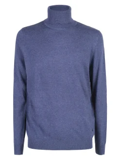 Johnny Looper Maglione dolcevita da uomo in misto lana - blu