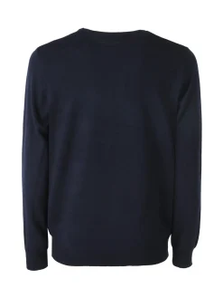 Johnny Looper Maglione girocollo da uomo in misto lana - blu scuro