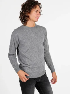 Johnny Looper Maglione girocollo da uomo in misto lana - grigio