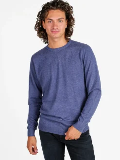 Johnny Looper Maglione girocollo da uomo in misto lana - blu