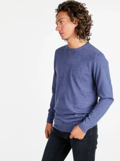 Johnny Looper Maglione girocollo da uomo in misto lana - blu