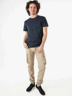 Johnny Looper Pantaloni cargo da uomo con coulisse e polsini - sabbia