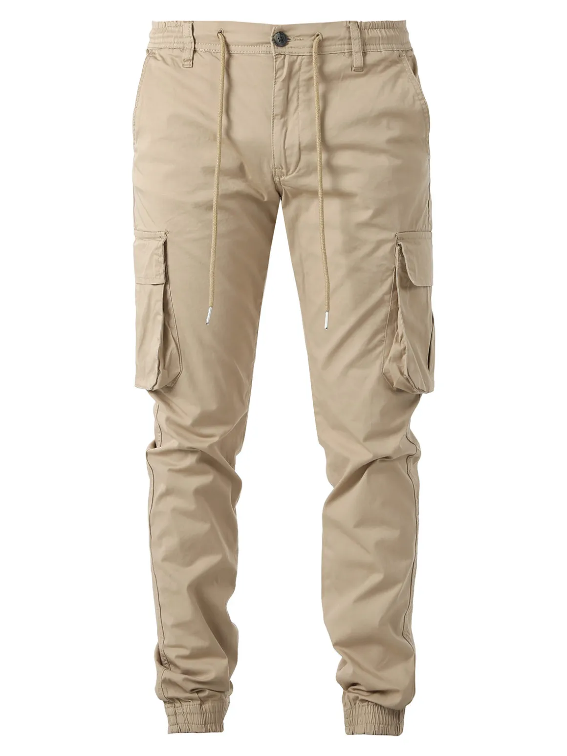 Johnny Looper Pantaloni cargo da uomo con coulisse e polsini - sabbia