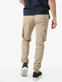 Johnny Looper Pantaloni cargo da uomo con coulisse e polsini - sabbia