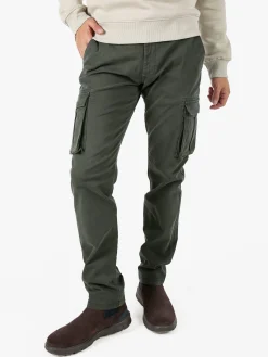Johnny Looper Pantaloni cargo da uomo slim fit in cotone - militare