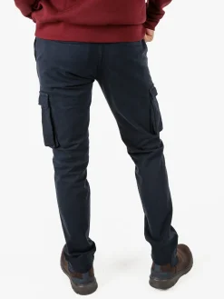 Johnny Looper Pantaloni cargo da uomo slim fit in cotone - blu scuro