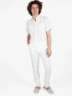 Johnny Looper Pantaloni da uomo in misto lino con coulisse