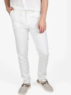 Johnny Looper Pantaloni da uomo in misto lino con coulisse