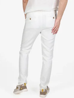 Johnny Looper Pantaloni da uomo in misto lino con coulisse