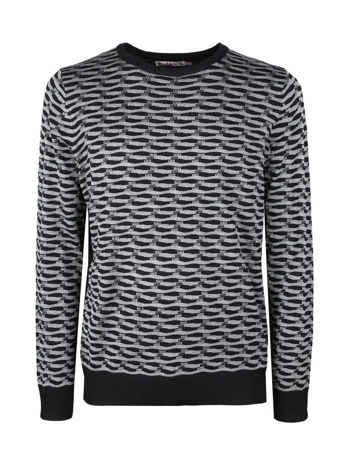Johnny Looper Pullover da uomo girocollo con stampa bicolore sul davanti