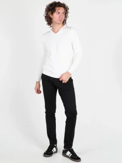 Johnny Looper Pullover da uomo in maglia con scollo a V